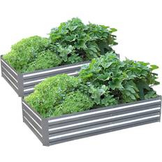 Galvanized Steel Raised Garden Bed Kit Extra Vegetable Flower