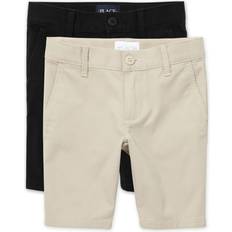 The Children's Place Girl's Chino Shorts, Bisquit/Black, plus
