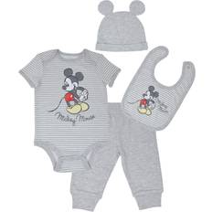 Disney Mickey Mouse Newborn Baby Boys Outfit Set 4-pack - White/Gray Newborn
