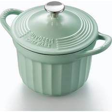 GREEN DUTCH OVEN (Forno olandese) Casseruola rotonda in ghisa 4L