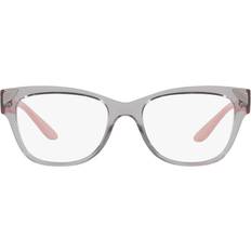 Vogue Eyewear Women Square Prescription Eyewear Frames, Transparent Grey/Demo Lens, mm