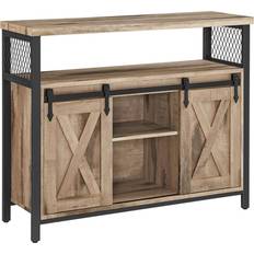 Vasagle Sliding Barn Natural /Black Sideboard 100x80cm