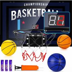 TEMI Indoor Basketball Hoop for Kids, Indoor Over The Door Mini Hoop with  Electronic Scoreboard & 2 Balls, Toys for 3 4 5 6 7 8 9 10 11 12 Year Old