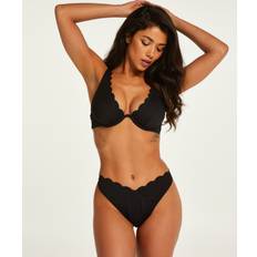 Hunkemöller Bikinis Hunkemöller Scallop high-leg bikini bottoms Black