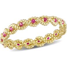 1/5 Carat ctw Lab-Created Ruby Eternity Band Ring in 10K Yellow Gold