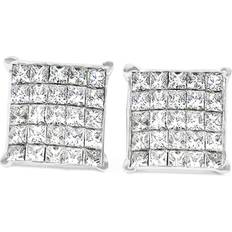 1/2ct Diamond Studs Screw Back 14K White Gold 