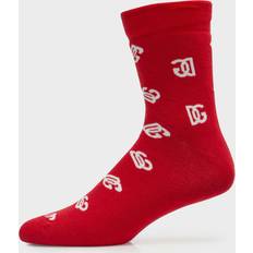 Dolce & Gabbana Men Socks Dolce & Gabbana Men's DG-Monogram Crew Socks RED