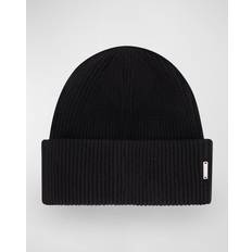 Lacoste Men Beanies Lacoste Ribbed Wool Beanie BLACK