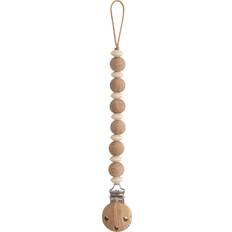 Mushie Pacifiers Mushie Silicone Pacifier Clip Luna Faux Wood