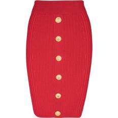 Midiröcke - Rot Balmain Mesh pencil skirt red