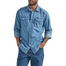 Wrangler Men's Iconic Denim Regular Fit Snap Shirt