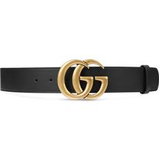 Gucci Nero Logo-Buckle Wide Leather Belt - Black