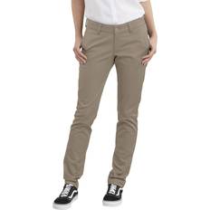 Dickies Women's Straight Flex Twill Pant, Rinsed Desert Sand