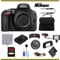 Digital Cameras Nikon D5600 DSLR Camera Advanced Bundle Body W/ Bag, Extra Battery, LED Light, Mic, and More Intl Model
