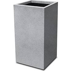 PLANTARA 32 in. and 23.6 in. H Concrete Tall Solid White planter