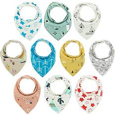 Drool Bibs on sale Sarvoza Cotton Bandanas Baby Bibs for Girls & Boys Pack of 10 Drool Bibs