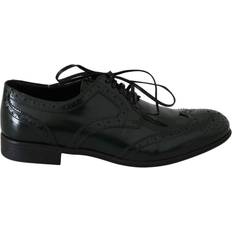 Dolce & Gabbana Oxford Dolce & Gabbana Green Leather Broque Oxford Wingtip Shoes