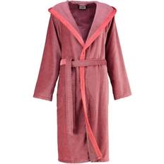 Damen - Rot Morgenmäntel & Bademäntel Cawö CAW 6425 Velours-Bademantel Two Tone mit Kapuze rot