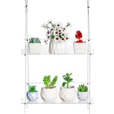 Pots & Planters Clear Hanging Window Plant Shelves,Indoor Windows Wall Hanging Plant Stand Flower Organizer