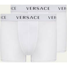 Versace Two-pack White Greca Border Briefs in Black for Men