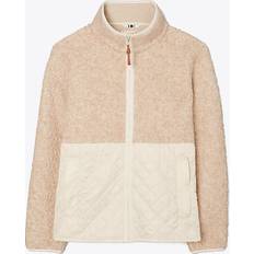 Tory Burch Jackets Tory Burch Fleece Quilted Jacket Natural Heather/French Cream