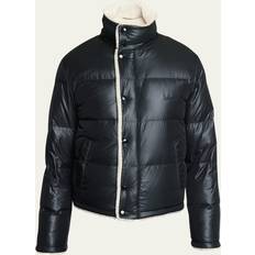 Saint Laurent Men Jackets Saint Laurent Men's Faux Shearling Puffer Jacket BIANCO/TOR 48R 38R US