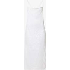 Knee Length Dresses - White ROTATE Birger Christensen Embellished slip maxi dress white