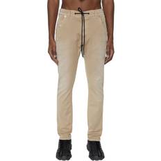 Diesel Cotton Pants & Shorts Diesel Tapered 2030 D-Krooley Joggjeans Jeans Uomo Beige