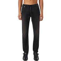 Diesel Polyester Pants & Shorts Diesel Krooley Joggjeans 0670m Tapered Man Denim pants Black 32W-32L Cotton, Polyester, Elastane