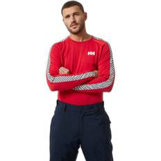 Red Base Layer Tops Helly Hansen Men's LIFA Active Stripe Crew, 162 Red