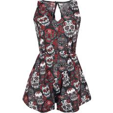 XXL Jumpsuits & Overaller Rockabella Goth Jumpsuit Mortal Playsuit til Damer svart-rød