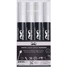 Mr. Pen- White Chalk Markers, 4 pcs, Assorted Size, Chalk Marker