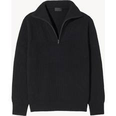 Nili Lotan Men's Heston Ribbed Cashmere Sweater BLACK