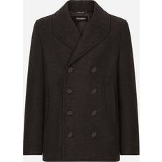 Dolce & Gabbana Double-breasted wool pea coat with branded tag