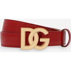 Dolce & Gabbana Red Accessories Dolce & Gabbana Cintura Logata Woman Belts Red Leather