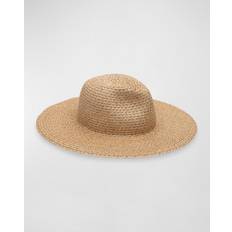 Gold - Women Hats Emmanuelle Packable Open-Weave Fedora Hat Camel/gold