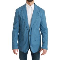 Bomull - Herre Dressjakker Dolce & Gabbana Blue Single Breasted Formal Cotton Blazer IT54