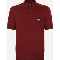 Dolce & Gabbana Red T-shirts & Tank Tops Dolce & Gabbana Wool polo-shirt with branded tag wine