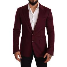 Men - Red Blazers Dolce & Gabbana Maroon Cashmere Slim Fit Coat Jacket Men's Blazer