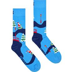 Happy Socks Herre Sokker Happy Socks Santa On The Way To Work Blue