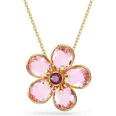 Swarovski Smykkesett Swarovski Florere pendant necklace, Pink, Gold-tone plated