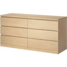 Natur Kommoden Ikea Malm White-Lacquered Oak Veneer Kommode 160x78cm