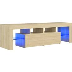 vidaXL Cabinet with Led Lights Sonoma Oak TV-benk 140x40cm