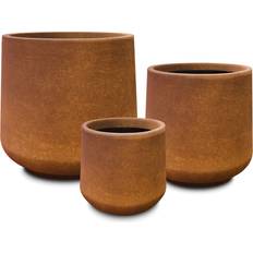 Kante 15.3"+11.6"+8.2" Dia Round Concrete Planter,Large Pots