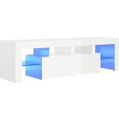 vidaXL Cabinet with Led Lights High Gloss White Fernsehschrank 140x40cm