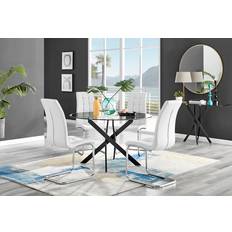 Schwarz Tischgruppen Box Novara Black Leg Dining Set 120cm