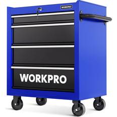 WORKPRO 4-Drawer Tool Chest, 26-Inch Rolling Metal Tool Storage Cabinet w/ Casters,450 lbs Load Capacity Steel in Black/Blue/Gray Wayfair Black/Blue/Gray