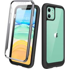 Bumpers Diaclara Compatible with iPhone 11 Case, Full Body Rugged Case with Built-in Touch Sensitive Anti-Scratch Screen Protector, Soft TPU Bumper Case Cover Compatible with iPhone 11 6.1" Black and Clear