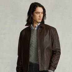 Polo Ralph Lauren Lambskin Leather Jacket in Bison Brown