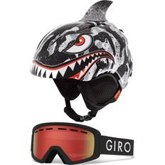 Giro Ski Helmets Giro Giro Launch CP Youth Snow Ski Helmet w/Matching Goggles Black Tiger Shark/Black Zoom Flash 52-55.5cm